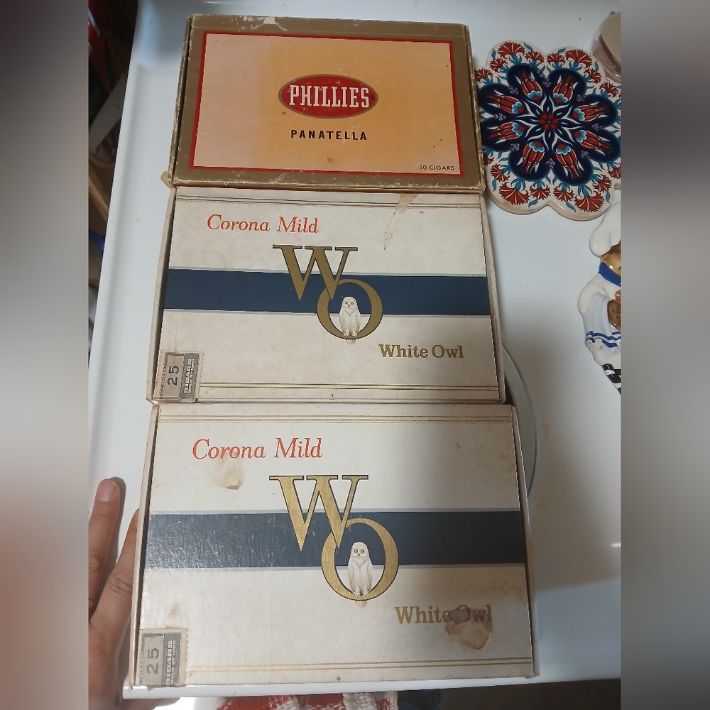 Vintage Cigar Boxes Set- (3)